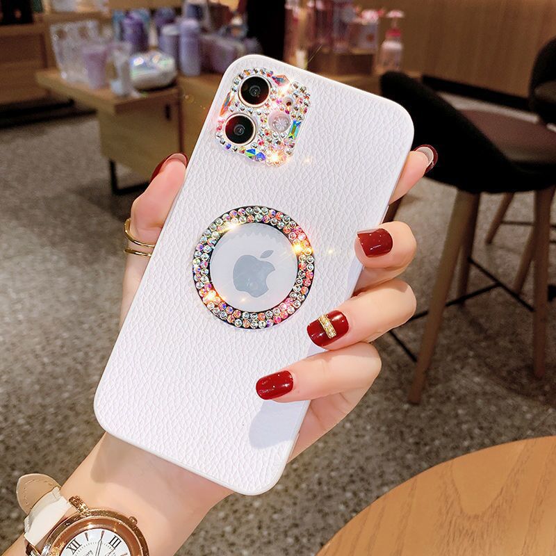 Luxurious Rhinestone Lens Wrap Soft Skin iPhone Case