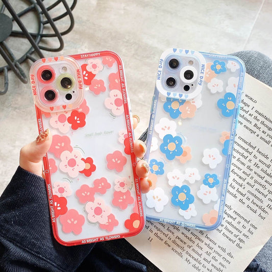 Coque iPhone transparente fleurs peintes pour iPhone