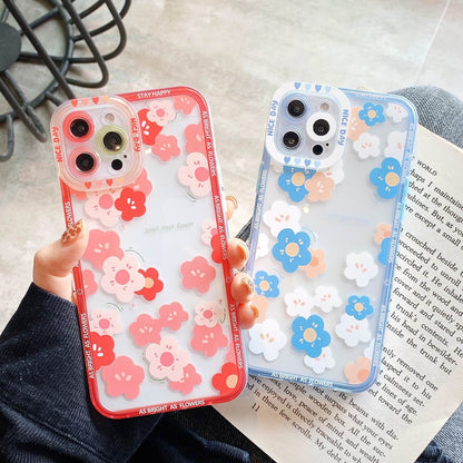 Coque iPhone transparente fleurs peintes pour iPhone