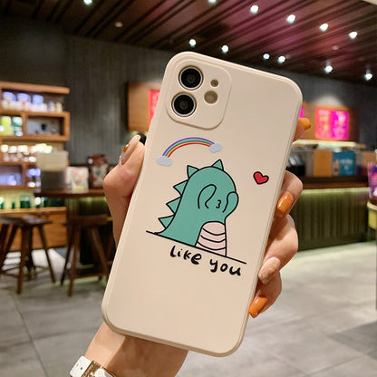 Cute Cartoon Dinosaur Like You iPhone Case