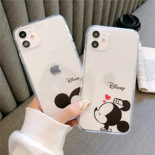Couple de souris de dessin animé mignon Coque souple et transparente pour iPhone