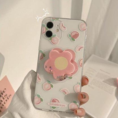 Cute Squishy Stand Holder Bracket Floral iPhone Case