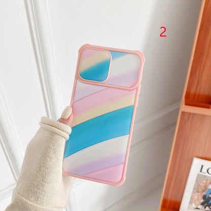 Creativity Rainbow Sliding lens Protect Soft Anti-fall iPhone Case