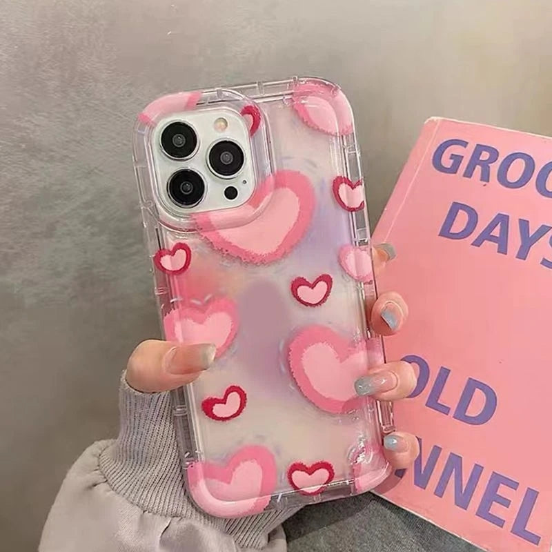 Vinilo o funda para iPhone Cute Pink Love Heart compatible con iPhone