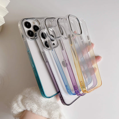 Vinilo o funda para iPhone Pareja transparente de vidrio de metal degradado colorido
