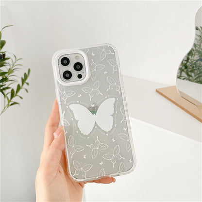 Vinilo o funda para iPhone Pintura Mariposa Treple Pareja Claro