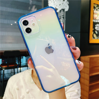 Gradual Colorful Frame Laser Clear iPhone Case