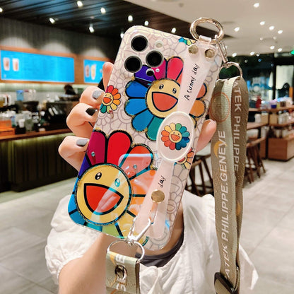 Creative Colorful Sun Flower Wrisband Soft iPhone Case