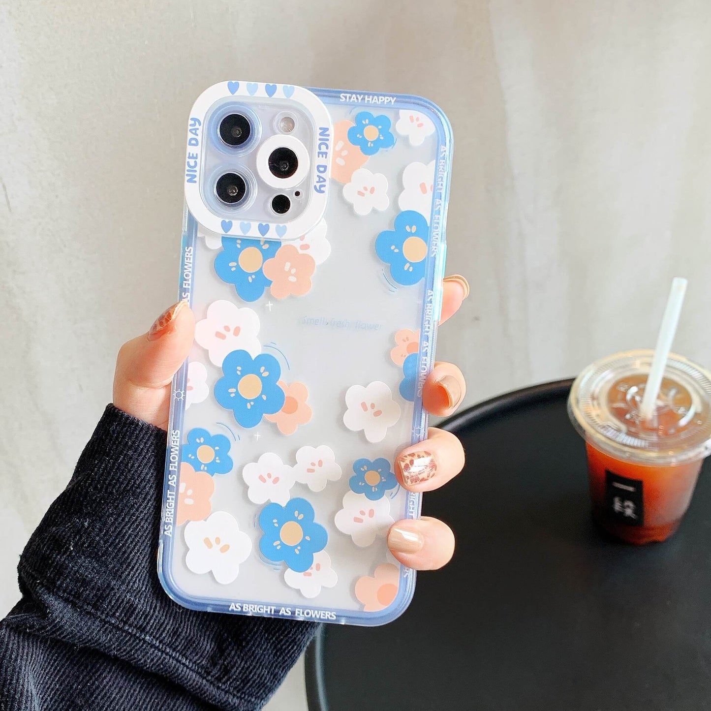 Painted Flowers Clear iPhone Case Cover for iPhone
