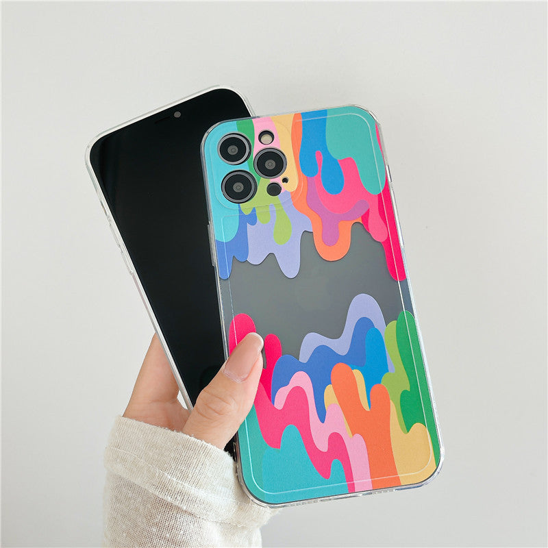 Vinilo o funda para iPhone Creatividad pintada al óleo transparente suave