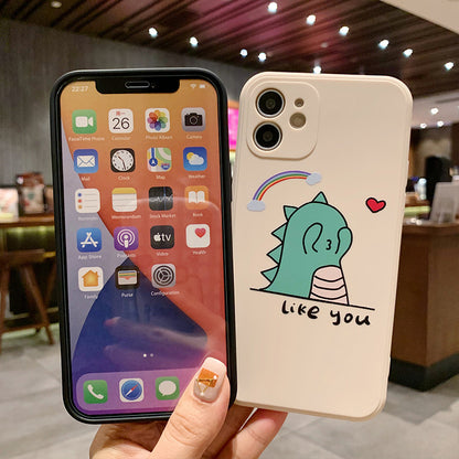 Cute Cartoon Dinosaur Like You iPhone Case
