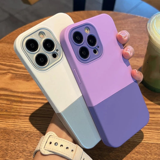 Silicone de couleur contrastée compatible avec la coque iPhone