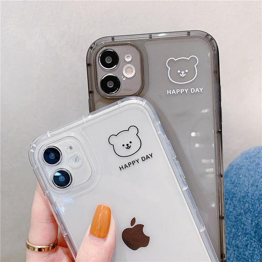 Cartoon Cute Bear Soft Clear iPhone Case