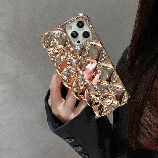 Bracelet de placage en treillis de diamants de couleur unie Coque et skin adhésive iPhone