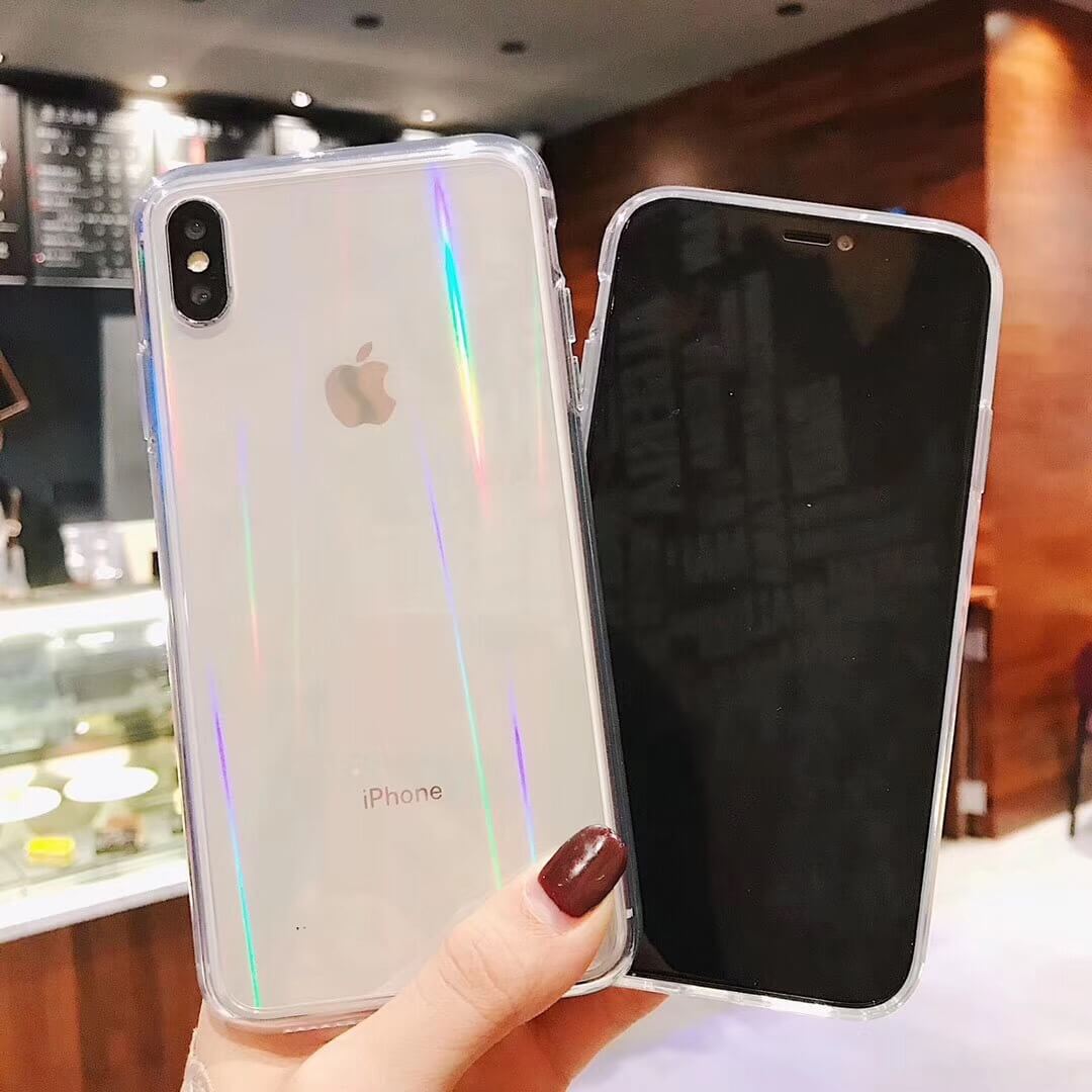 Gradient Laser Transparent iPhone Case