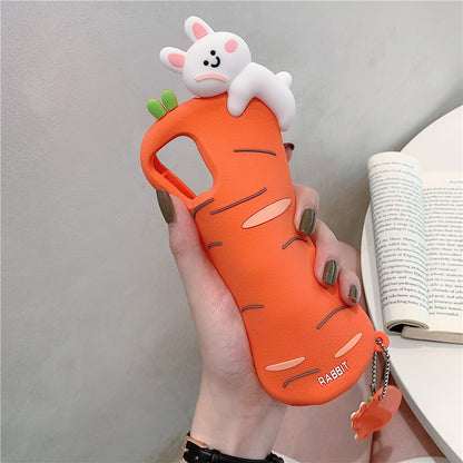 Vinilo o funda para iPhone Cute 3D Rabbit Zanahoria Soft
