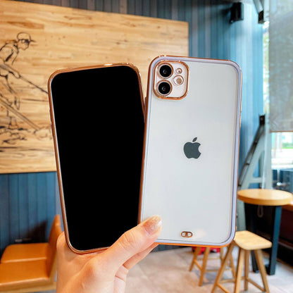 Lens Protection Double Color Plating Frame Clear iPhone Case