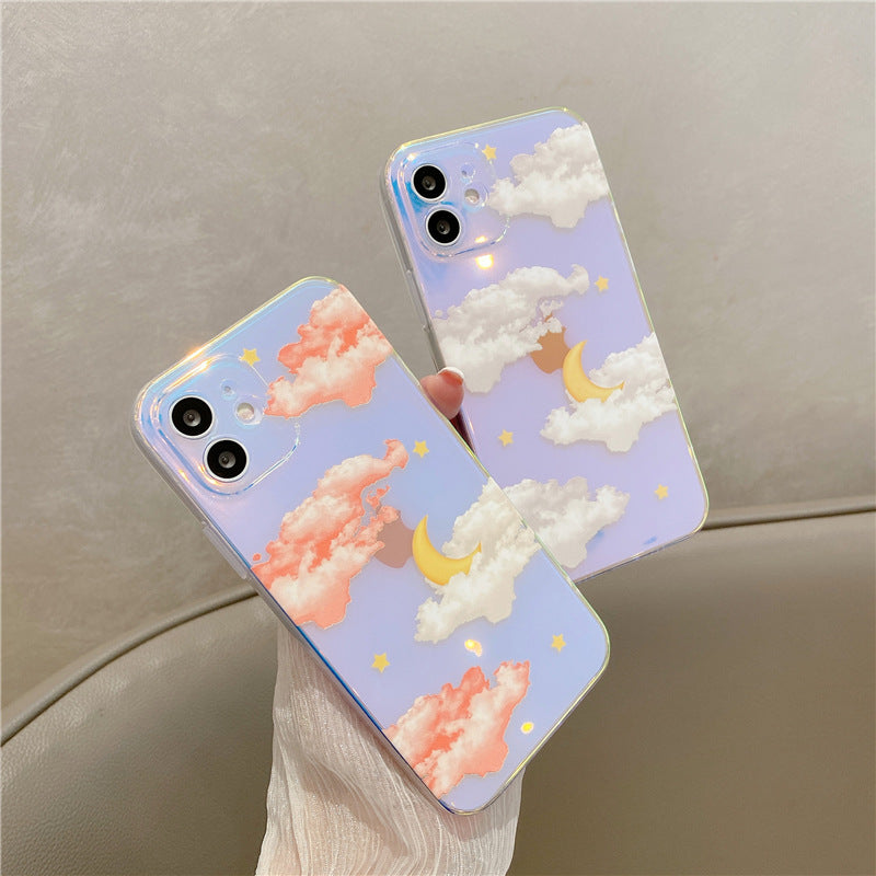 Vinilo o funda para iPhone Láser Gradiente Colorido Cielo Nube Claro