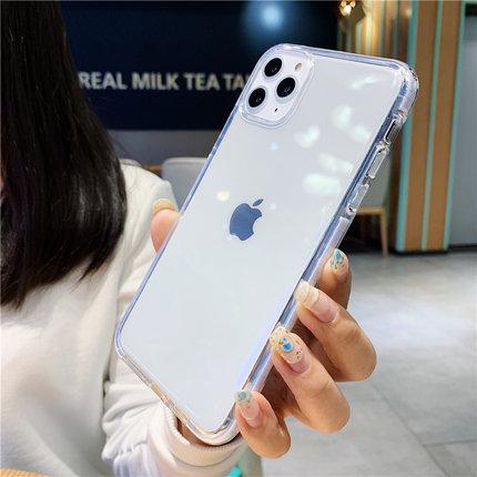Coque iPhone souple transparente bord couleur bonbon