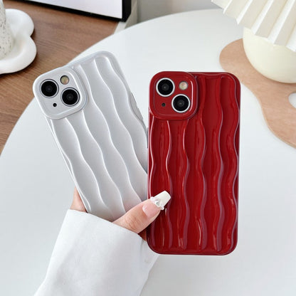 Electroplate Wave Fold Silicone Soft Compatible with iPhone Case