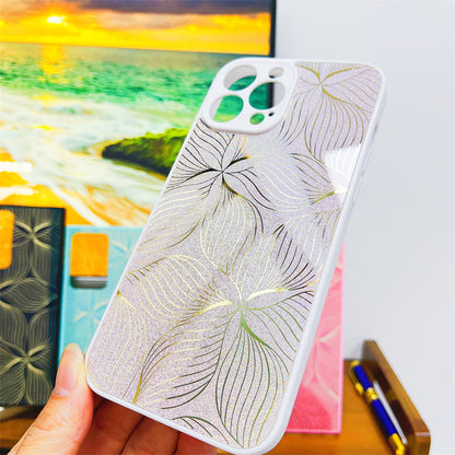 Vinilo o funda para iPhone de acrílico suave con patrón de flor de espejo chapado