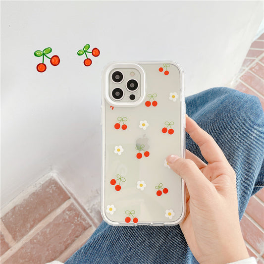 Cute Cherry Triple Clear iPhone Case