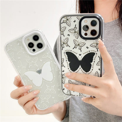 Painting Butterfly Treple Couple Clear iPhone Case
