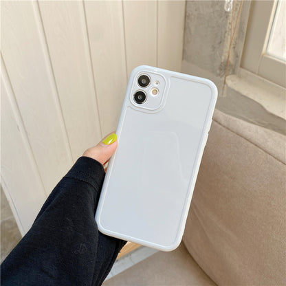 Solid Color Straight Edge Soft iPhone Case Back Cover