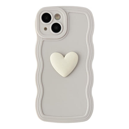 Love Heart Wave Frame Shockproof Soft Compatible with iPhone Case