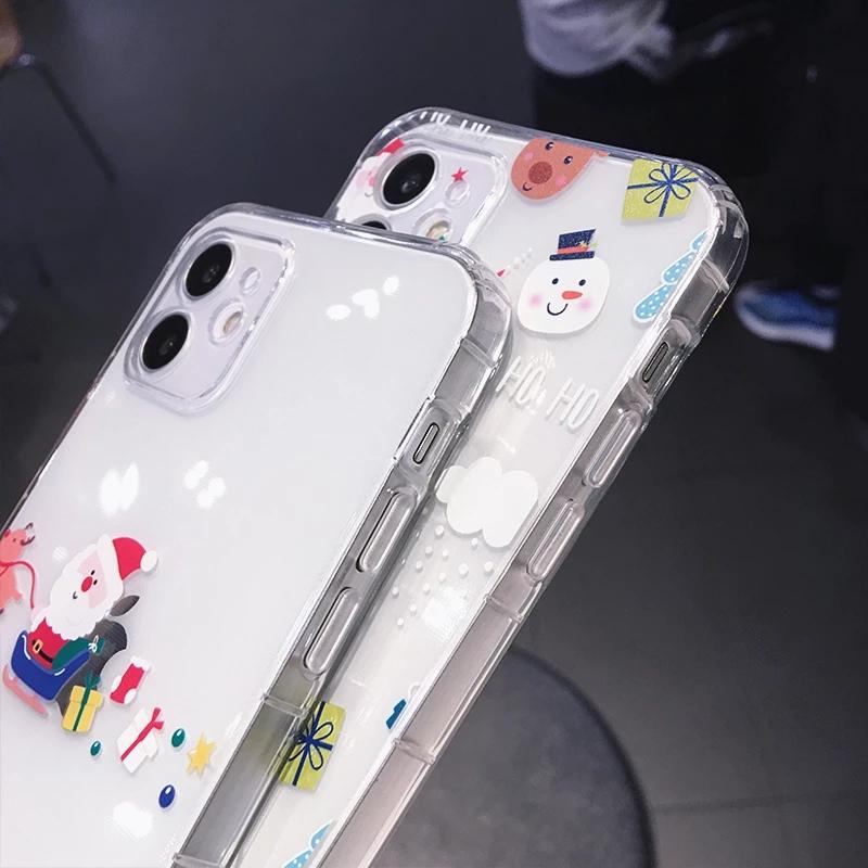 Cute Christmas Bumper Transparent Soft iPhone Case