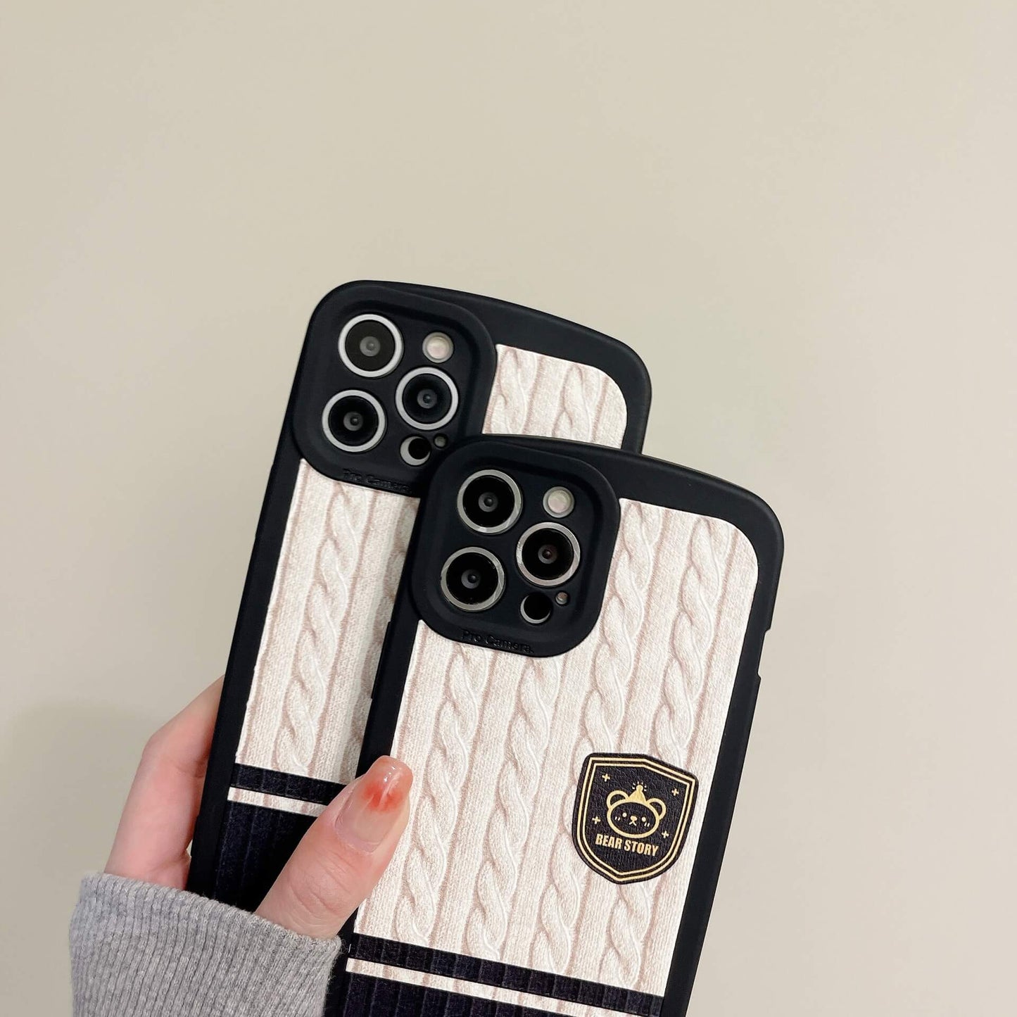 Personality Trend Color Contrast Anti-fall Sweater Pattern iPhone Case