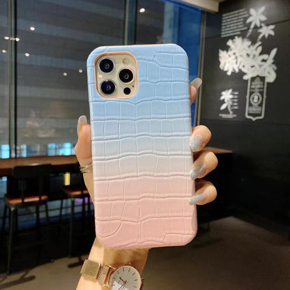Simplicity Gradient Crocodile Skin Texture iPhone Case
