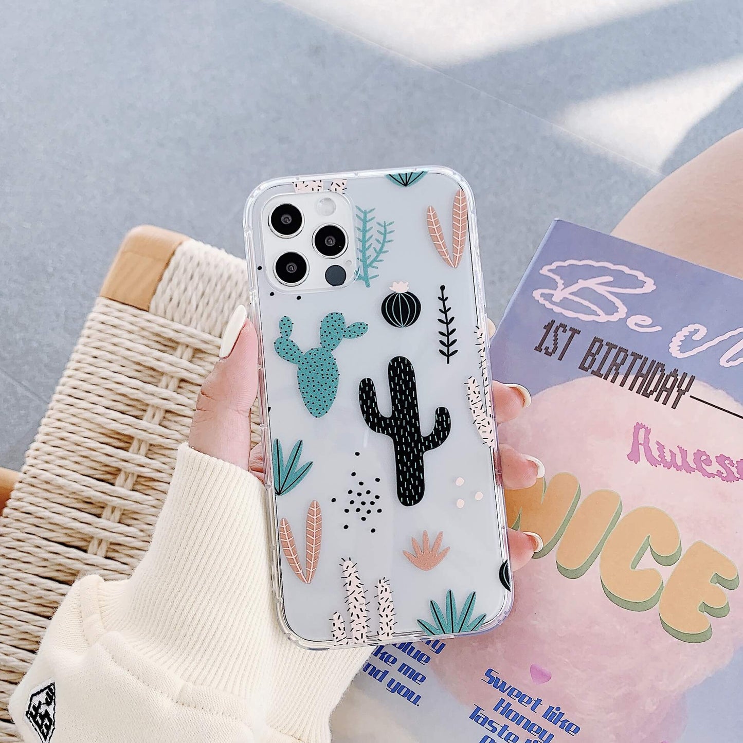 Painted Cactus Clear iPhone Case