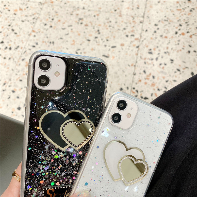 Chapado Love Heart Glitter Clear iPhone Case Contraportada