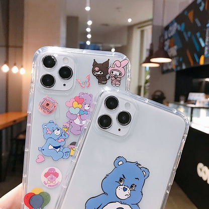 Cute Cartoon Bear Quicksand Clear iPhone Case