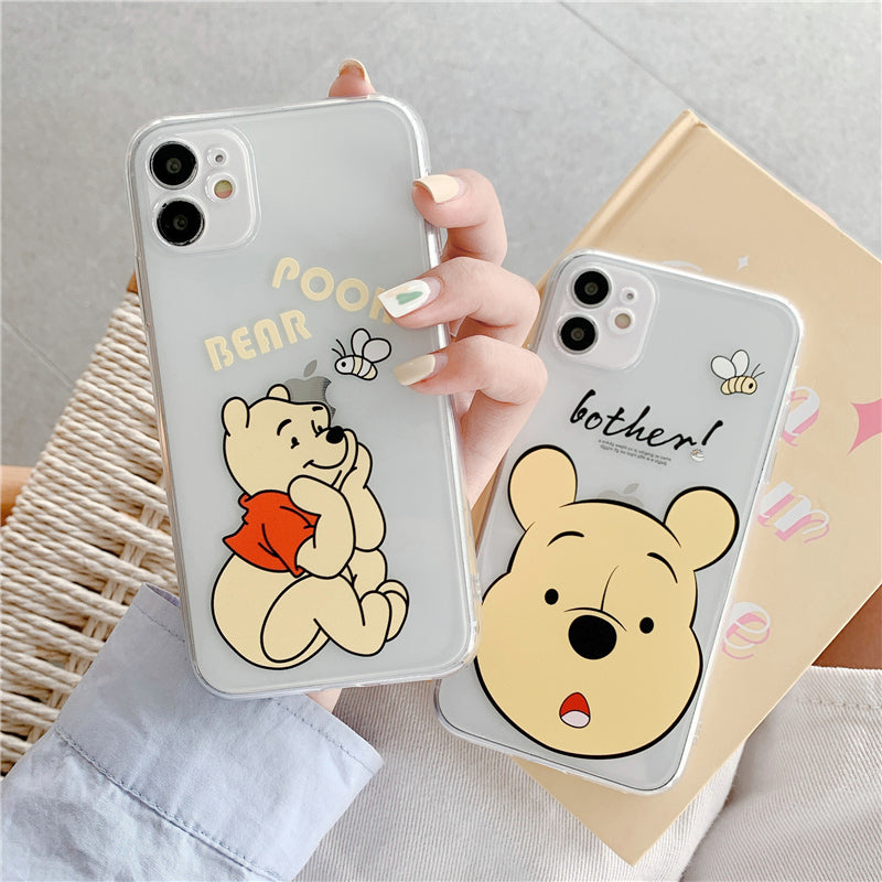 Cute Cartoon Bear Clear iPhone Case