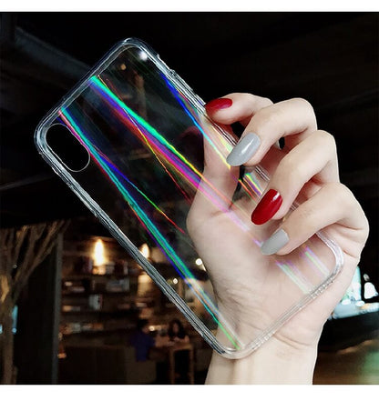 Vinilo o funda para iPhone transparente con láser degradado