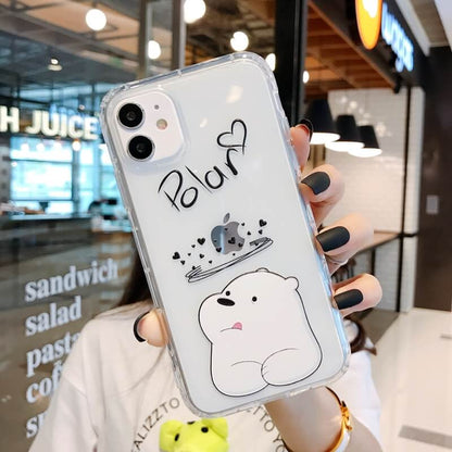 Cute Cartoon Couple Bear I Love You Clear iPhone Case