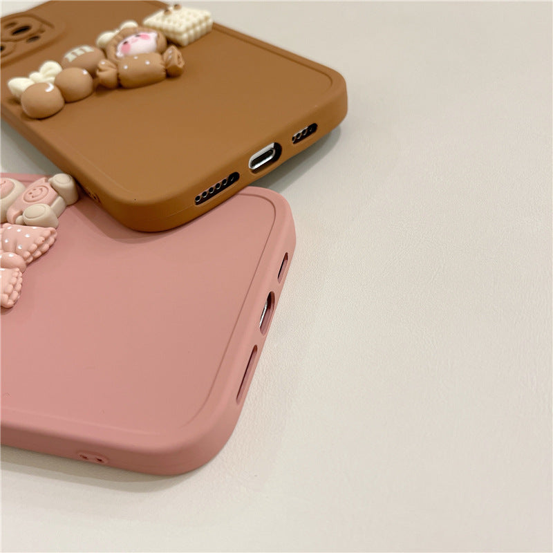 Cute Cartoon 3D Candy Bear Girl iPhone Case