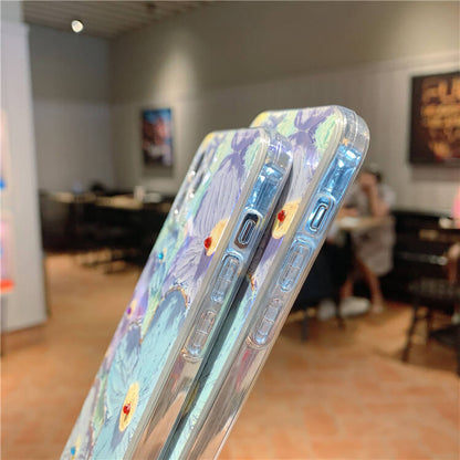 Luxurious Painting Flower Rhinestone Bling iPhone Case