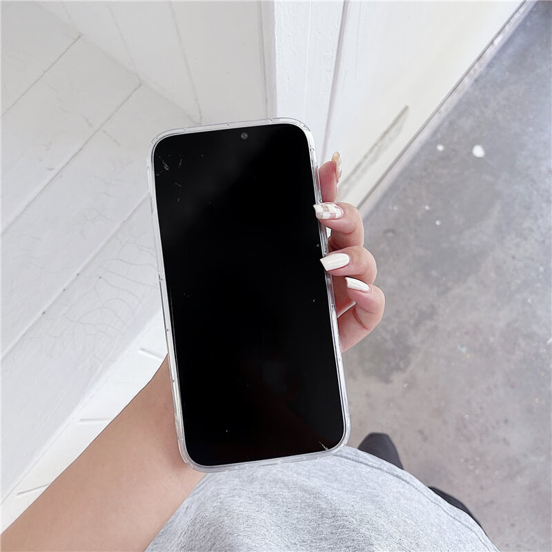 Cute Bear Finger Holder Bracket Clear iPhone Case Cover