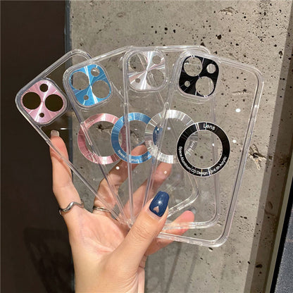 Transparent Luxurious Shiny Lens Protection Clear Couple iPhone Case