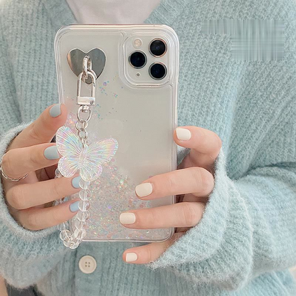 Shiny Butterfly Liquid Quicksand Soft iPhone Case