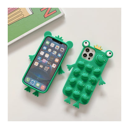 Frog Style Push Pop Bubble Fidget Sensory iPhone Case Ansiedad Relief Autismo Cover Fidget Toy para niños adultos