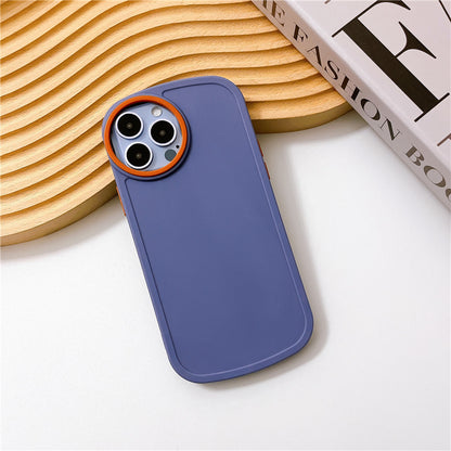 Solid Color Round Shape Lens Soft iPhone Case Back Cover