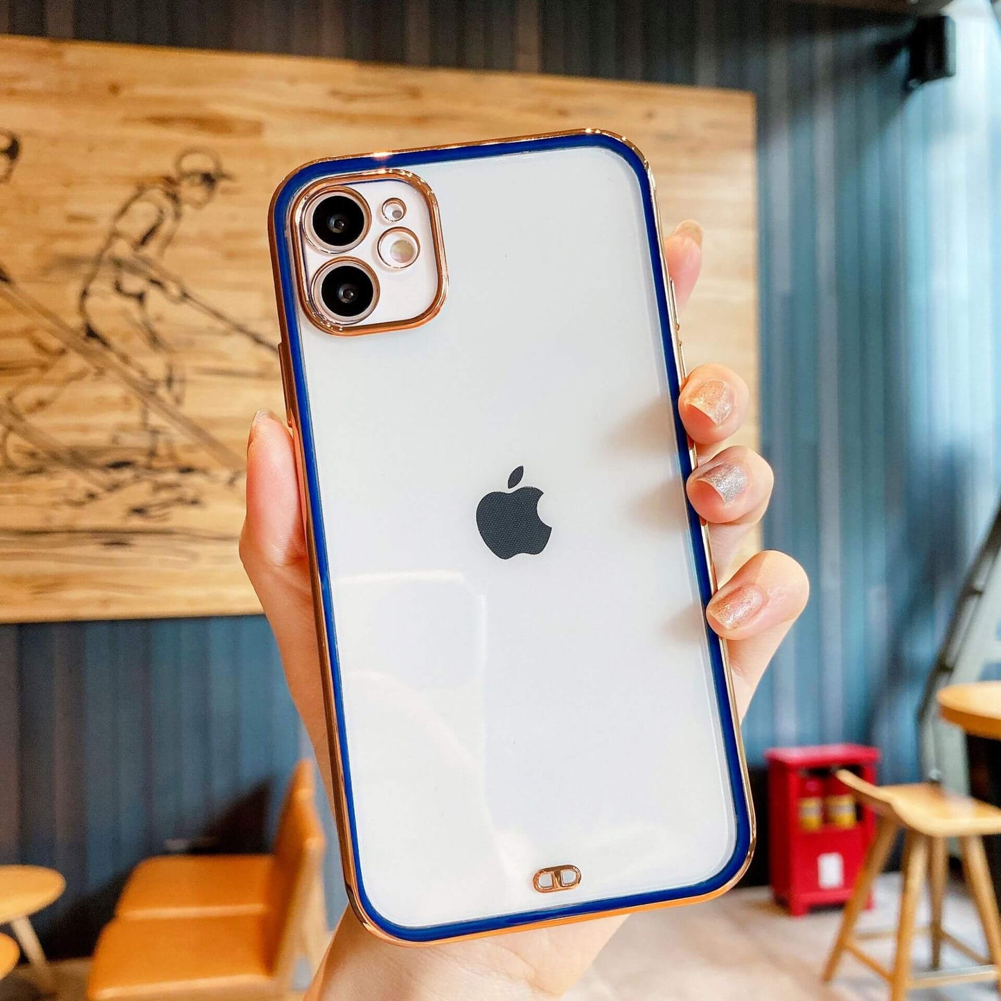 Lens Protection Double Color Plating Frame Clear iPhone Case