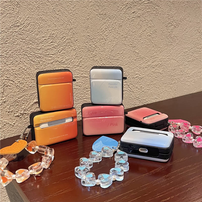 Dégradé coloré Love Heart Clear Bracelet AirPods Case AirPods Pro Case pour Apple AirPods