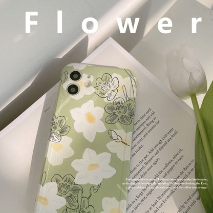 Oil Parited Colorful Retro Flowers iPhone Case