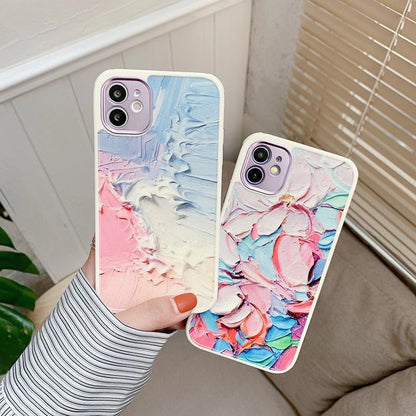 Oil Painted Plating Camera Lens iPhone Case Cover for iPhone