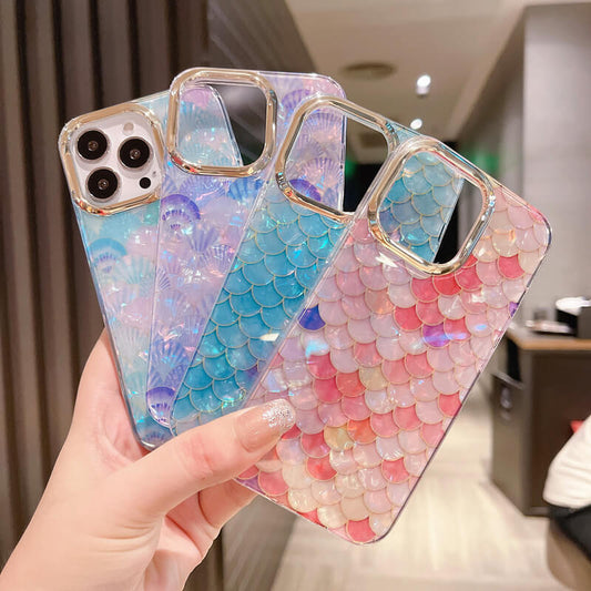 Luxurious Gradient Shell Fish Scales Patten iPhone Case